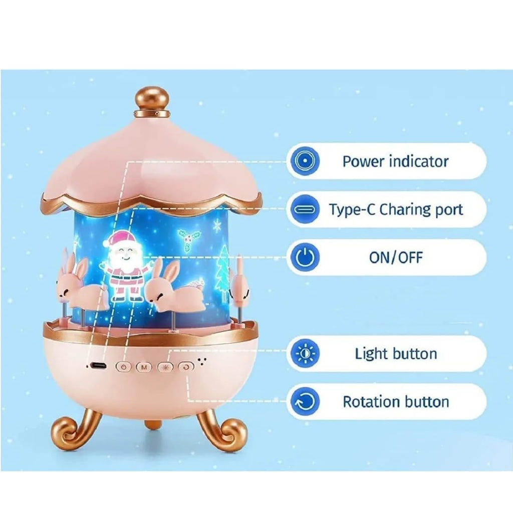 Fusion Prime Bunny Night Light – 360° Rotatable Cabin Projector LED Lamp
