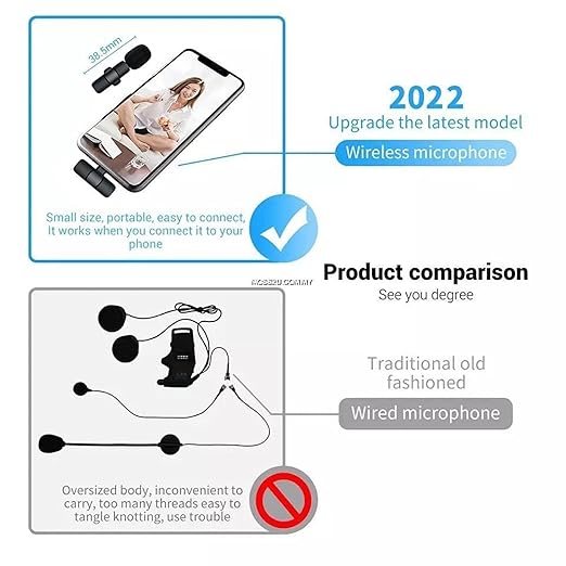 K8 Wireless Clip Microphone – Portable Mini Mic with Universal Type-C for All Devices