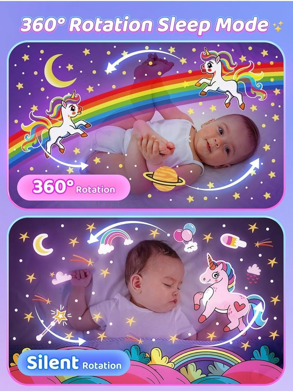 Fusion Prime Bunny Night Light – 360° Rotatable Cabin Projector LED Lamp