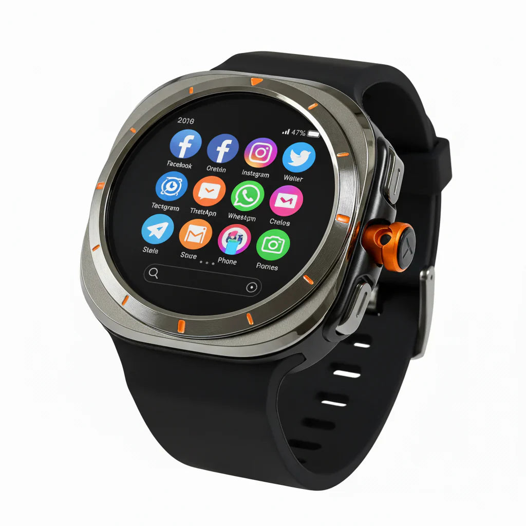 CiberModa AI-Core Smartwatch (HW-512) | 1.96" HD Display | AI Voice Assistant | Bluetooth Calling | Health & Fitness Tracking
